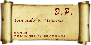 Dvorzsák Piroska névjegykártya
